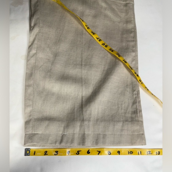 JESSICA SIMPSON Khaki Wide Leg Linen blend cargo pants size M - Picture 12 of 14